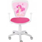 Παιδική καρέκλα γραφείου Cartoons line white fairy - ροζ