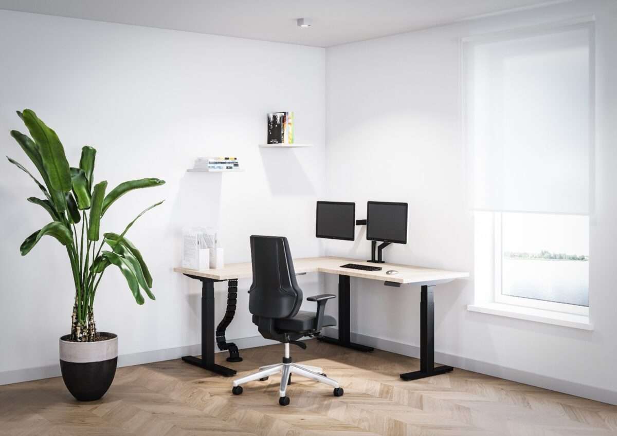 Ηλεκτρικό γωνιακό γραφείο με ρυθμιζόμενο ύψος Action Desk Edge 200×160-180 cm - Image 5