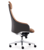 Διευθυντική καρέκλα γραφείου Royal - γνήσιο δέρμα ταμπά/καφέ - Image 3