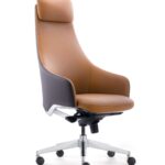 Διευθυντική καρέκλα γραφείου Royal - γνήσιο δέρμα ταμπά/καφέ