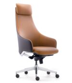 Διευθυντική καρέκλα γραφείου Royal - γνήσιο δέρμα ταμπά/καφέ