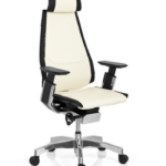 Εργονομική καρέκλα γραφείου Genidia Leather - λευκή - γνήσιο δέρμα