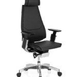 Εργονομική καρέκλα γραφείου Genidia Leather - μαύρη - γνήσιο δέρμα