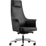 Διευθυντική καρέκλα γραφείου Accord - γνήσιο δέρμα - μαύρη