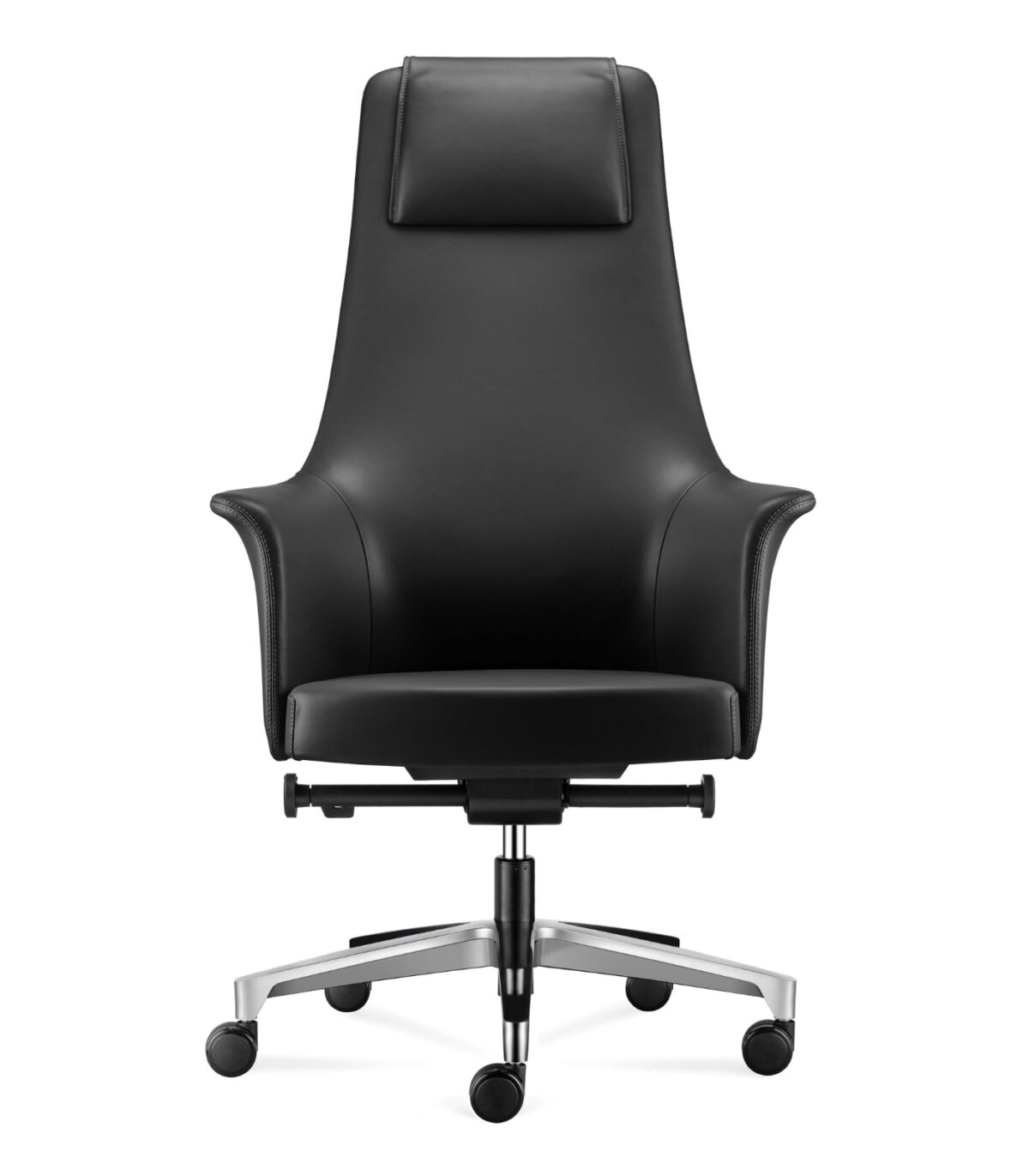 karekla grafeiou accord black 3 Διευθυντική καρέκλα γραφείου Accord - γνήσιο δέρμα - μαύρη - Image 3