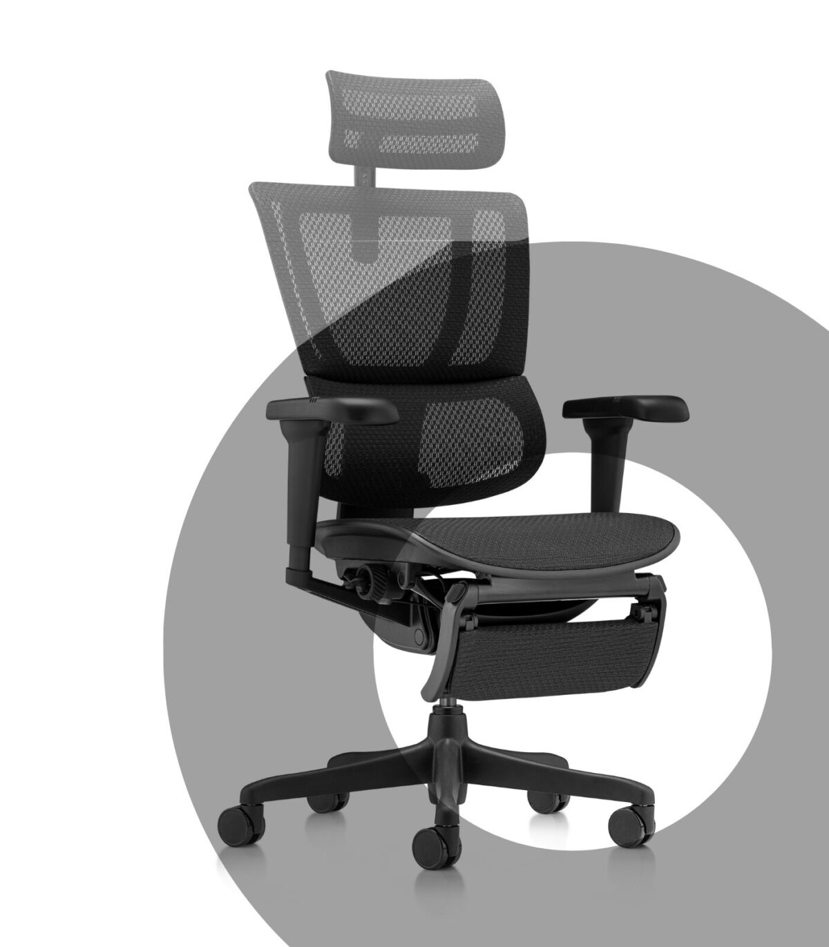 Υποπόδιο ergohuman ultra black 2 Πτυσσόμενο υποπόδιο για την καρέκλα Ergohuman Ultra - μαύρο - Image 2