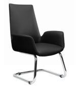 Καρέκλα επισκέπτη Cosmos- γνήσιο δέρμα - μαύρη