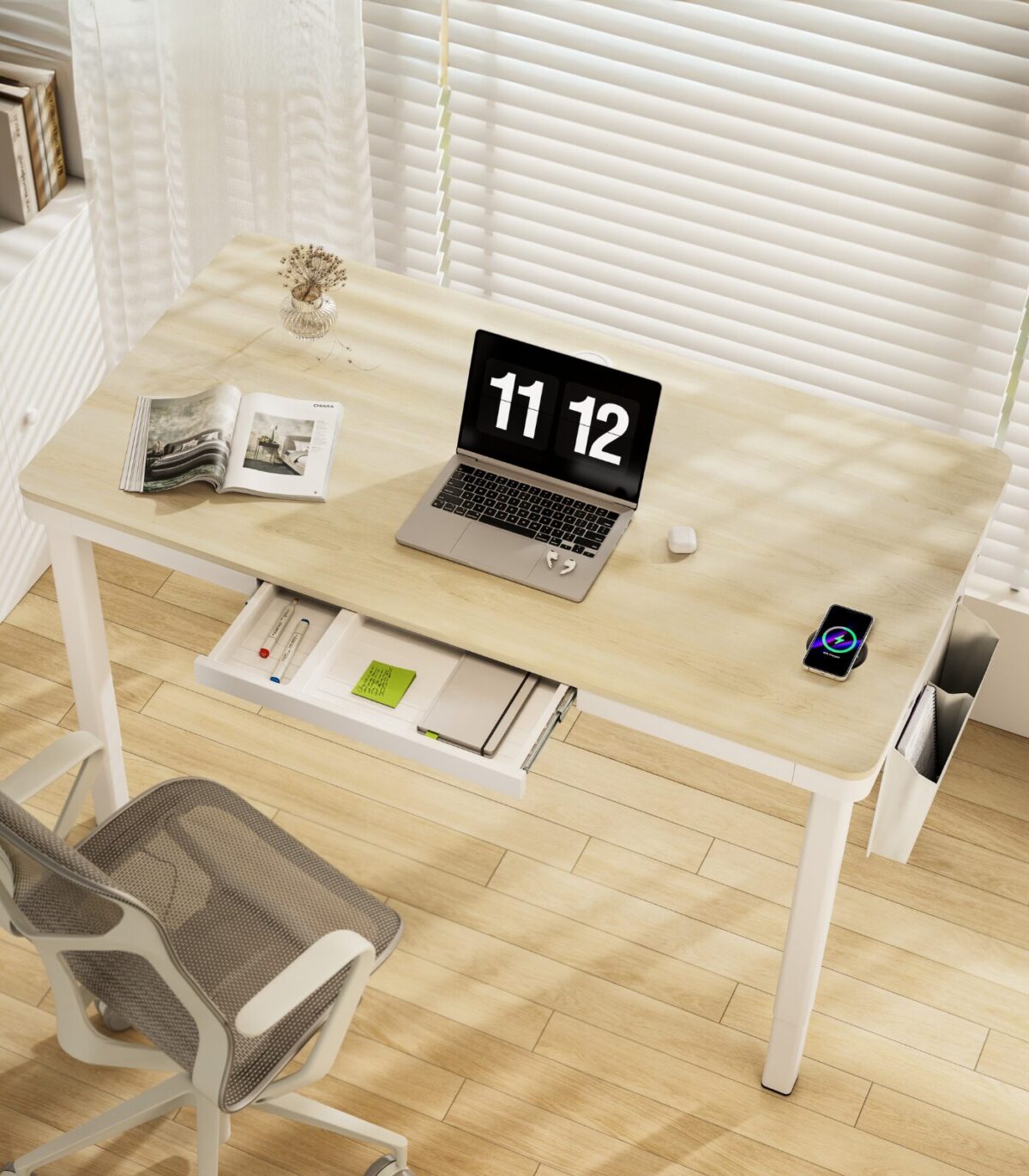 Ηλεκτρικό γραφείο με ρυθμιζόμενο ύψος E-desk Quad 150Χ80 cm - Image 3