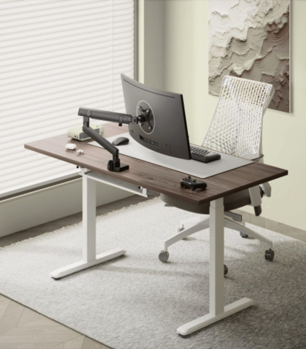 Ηλεκτρικό γραφείο με ρυθμιζόμενο ύψος Action Desk Duo 118×70 cm - Image 7