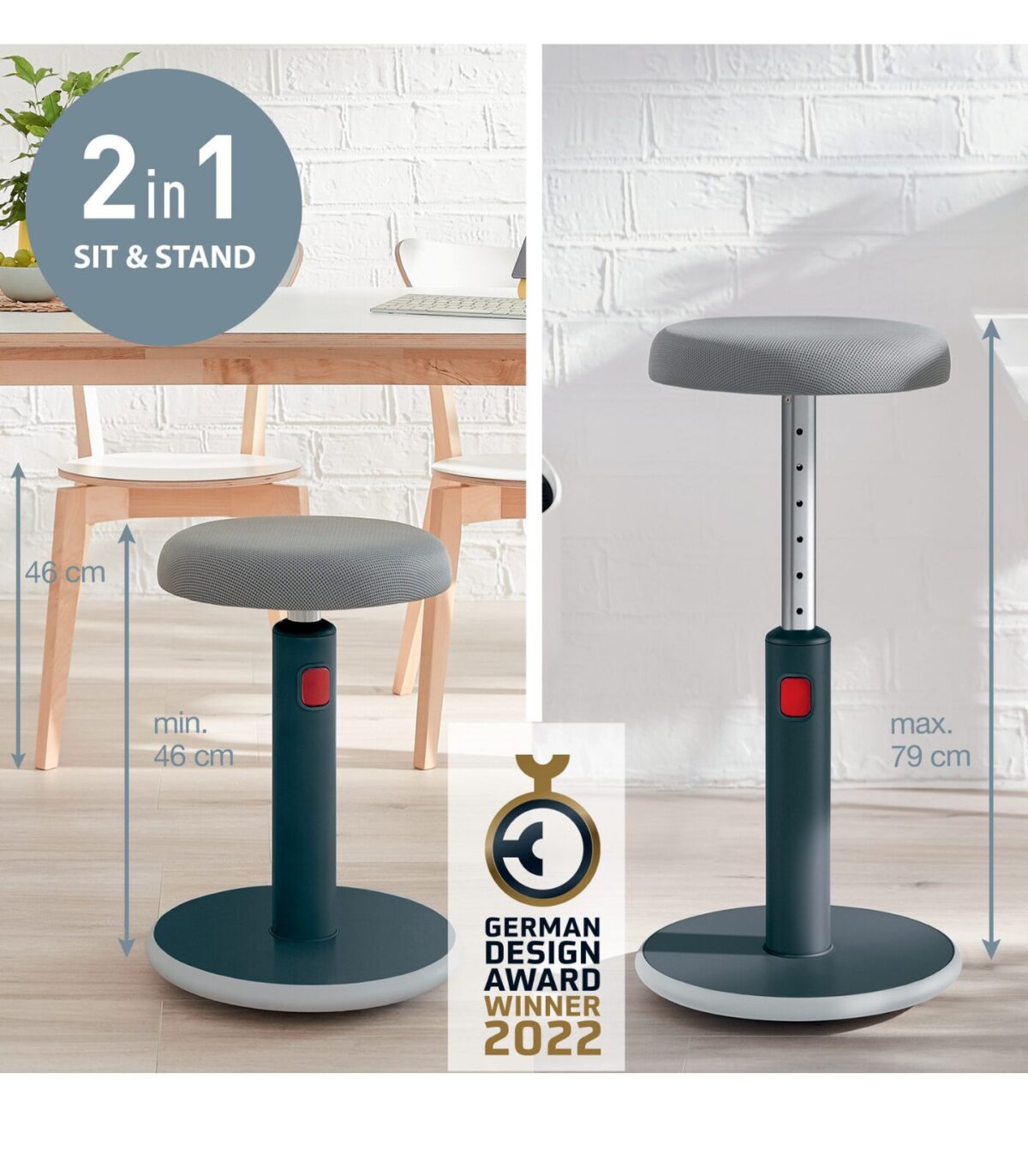 Εργονομικό σκαμπό Sit-Stand Cosy - Image 2