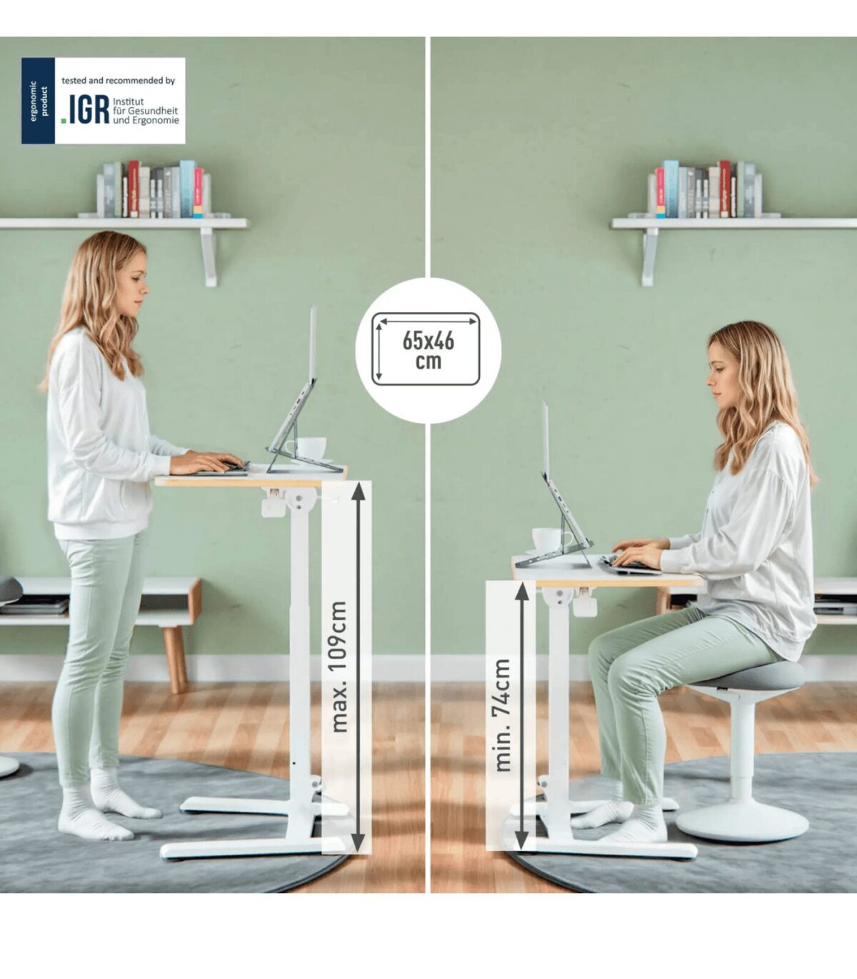 Compact Αναδιπλούμενο γραφείο με ρυθμιζόμενο ύψος 65 x 46 cm Leitz - Image 4