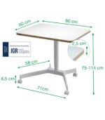 Mini γραφείο με ρυθμιζόμενο ύψος και τροχούς 80 x 60 cm Leitz - Image 6