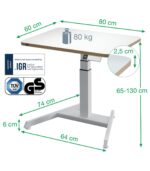 Mini ηλεκτρικό γραφείο με ρυθμιζόμενο ύψος 80 x 60 cm Leitz - Image 6
